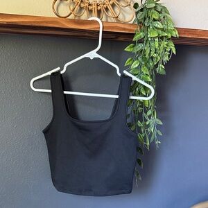 Wild Fable Black Women's Ribbed Cropped Tank Top